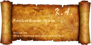 Kestenbaum Anna névjegykártya